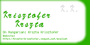 krisztofer krszta business card